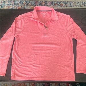 Visitor Premium salmon / Coral men’s premium pullover. Quarter-Zip Top